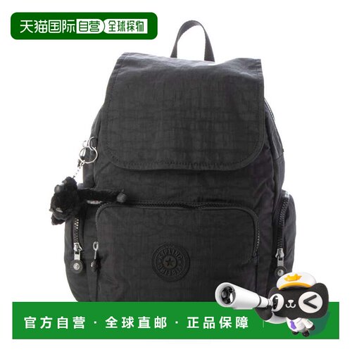 日本直邮Kipling CITY ZIP S 双肩包 Black Noir