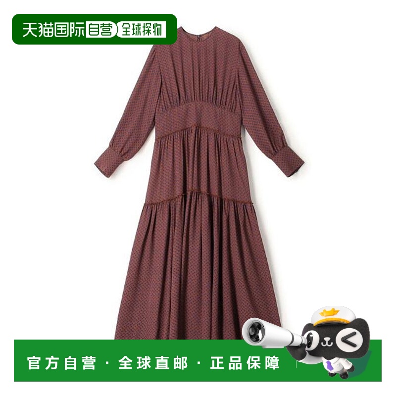 1h可退 日本直邮TOMORROWLAND 聚酯雪纺印花层叠连衣裙紧身优雅