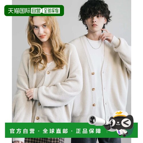 日本直邮Rocky Monroe 针织开衫 男士 女士 毛衣 单畦编织 高膨松