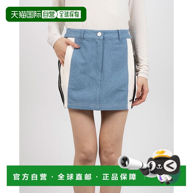 日本直邮NERDY 女士牛仔拼接运动迷你短裙 [NE8621EW001016] 卡其