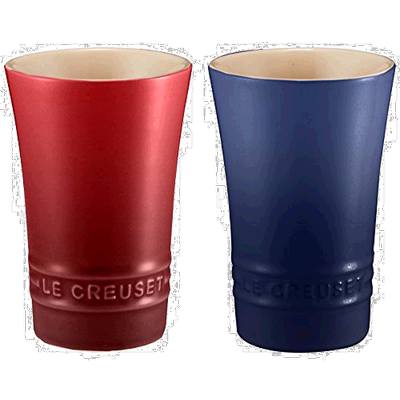 【日本直邮】酷彩LeCreuset 细长饮料杯170ml/可微波/钴蓝&樱桃红