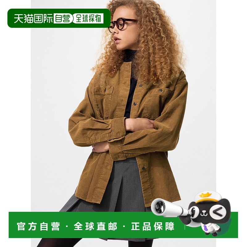 日本直邮UNIQLO优衣库 简约舒适百搭休闲衬衫式长袖夹克外套 女款