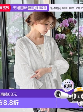 日本直邮Classical Elf 前后2way透明感长袖褶边衬衫 [C04519EW01