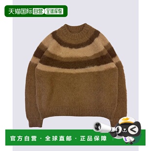 1h可退 日本直邮markaware男装羊驼毛刷毛条纹针织衫 宽松简约设