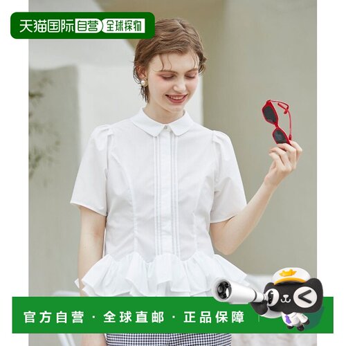日本直邮an another angelus 女装 法式复古荷叶边佩普拉姆衬衫 5