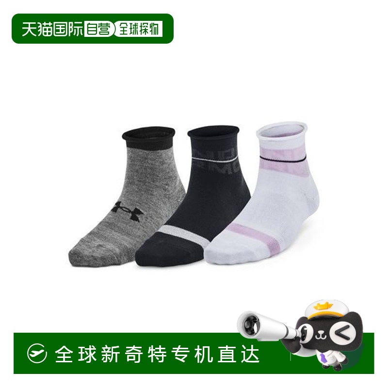日本直邮UNDER ARMOUR-ua W Essential Nov 3pk QTR 袜子安德玛