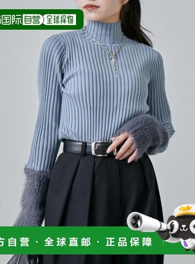 1h可退 日本直邮官方授权 Lui's 羽毛袖罗纹高领套头衫上衣针织衫