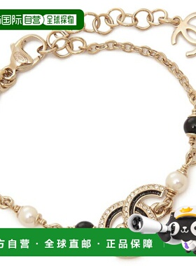 日本直邮香奈儿 Coco Mark CC Mark 女士金色和黑色手链CHANEL AB