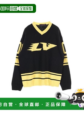 1h可退 日本直邮中古LV路易威登男A级95新knit针织羊毛上衣黑色
