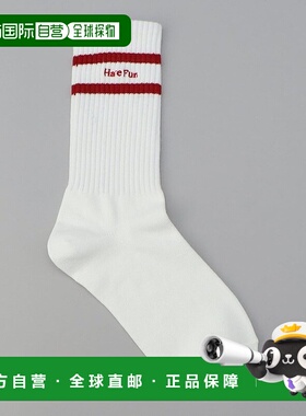 日本直邮coen 线条与logo刺绣罗纹袜子 [CO3322EW009642]