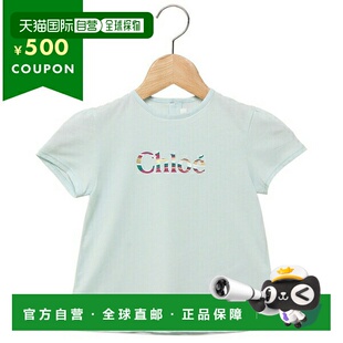 C20027 日本直邮Chloe CHLOE T恤剪裁和缝制蓝色女孩 77V 童装