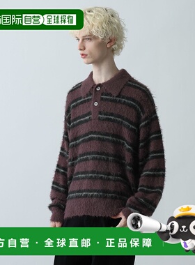 1h可退 日本直邮HARE男装 宽松半拉链 博主同款表情感条纹针织POL