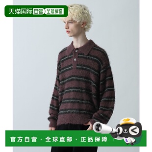 博主同款 宽松半拉链 表情感条纹针织POL 日本直邮HARE男装 1h可退