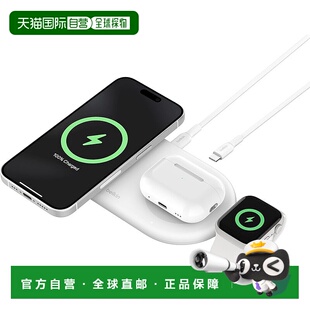 【日本直邮】Belkin贝尔金3in1无线充电器 5W充电 1.5m 白 WIZ022