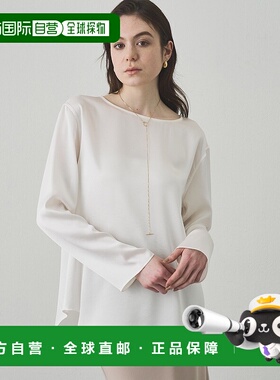 1h可退 日本直邮Drawing Numbers 女装缎面船领上衣 宽松长袖显瘦