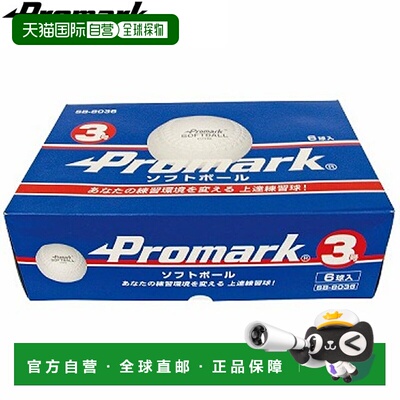 日本直邮PROMARK 垒球练习球 3 号球 适合初中和普通用途 6 个装
