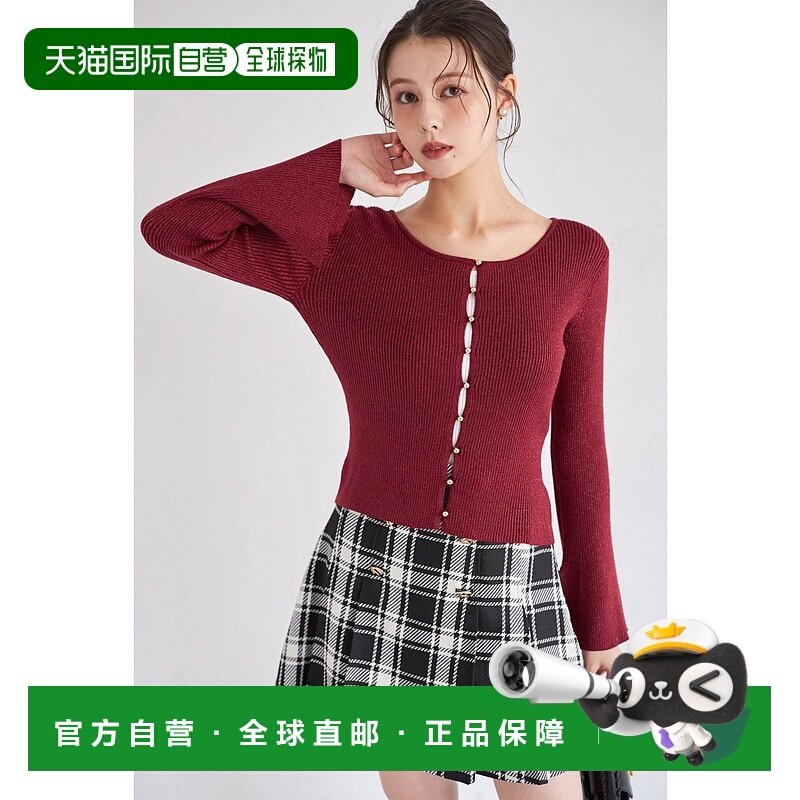 1h可退 日本直邮tocco closet 女装 格纹迷你裙 内搭裤装设计 金