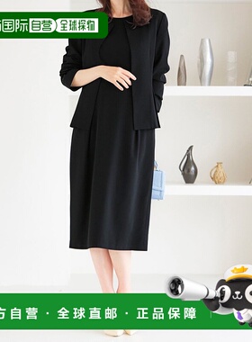 日本直邮RANAN 无领夹克连衣裙2件套装 [R05096EW11557]