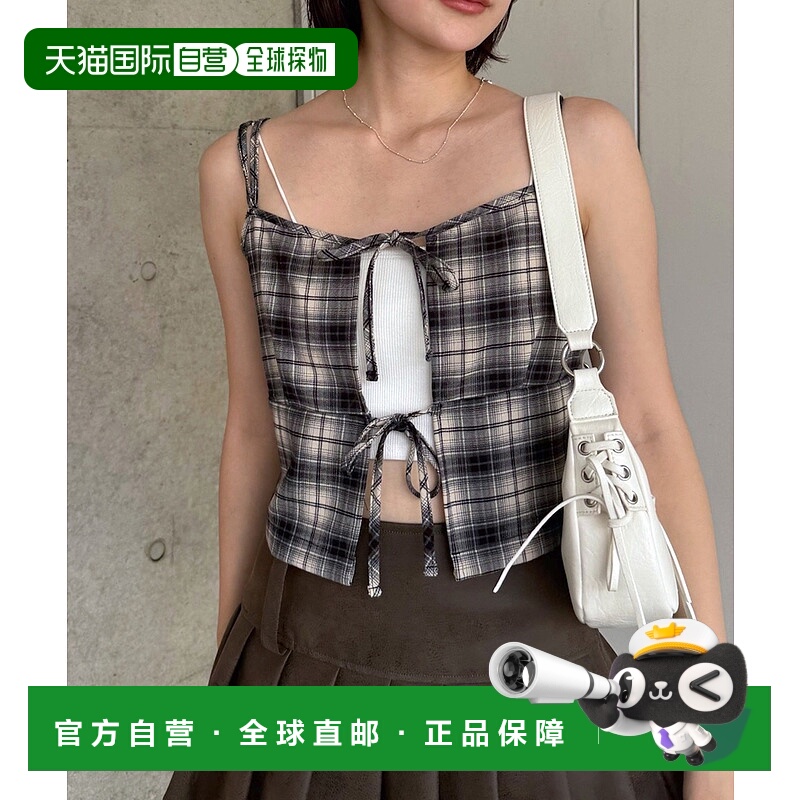 1h可退 日本直邮mline 女装 格纹蝴蝶结背心 MLZ1052104A0002