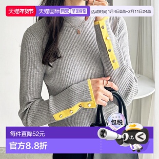 日本直邮GeeRA 袖口纽扣配色高领半高领内搭针织衫 R04609EW14430