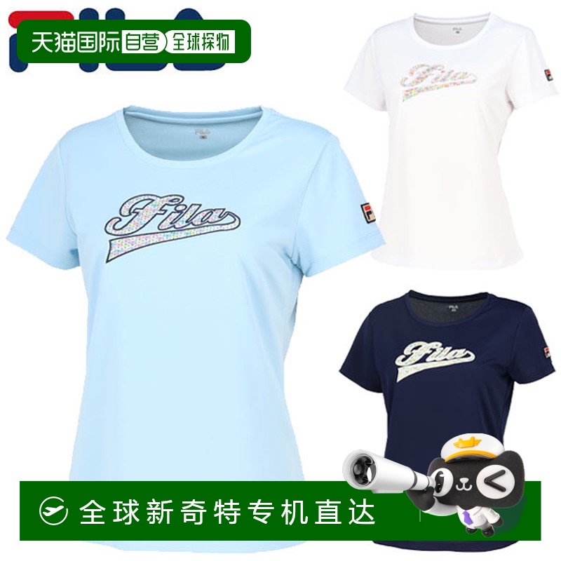 日本直邮FILA 斐乐女士短袖 贴布T恤网球服 VL2808新款