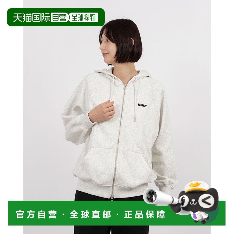 日本直邮NERDY 布伦克标志连帽拉链卫衣 [NE8621EU000677] 燕麦色