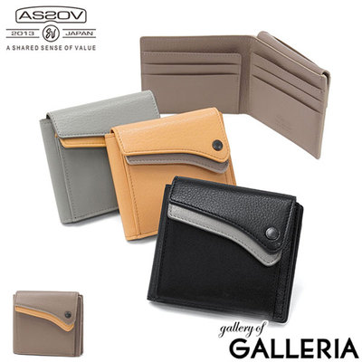 日本直邮AS2OV 男女通用对折钱包 - 小巧精致真皮材质时尚小巧带T