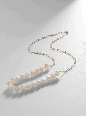 日潮跑腿COCOSHNIK 巴洛克珍珠缆绳项链 40 条