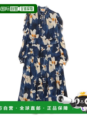 1h可退 日本直邮CORCOVADO 女装 百合印花连衣裙 荷叶边立领宽松