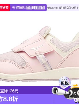 【日本直邮】Mizuno美津浓 男女运动童鞋 粉白紫 13.0cm C1GD2232