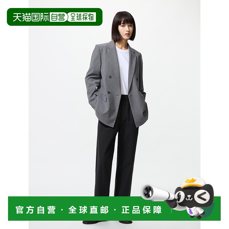 日潮跑腿UNIQLO优衣库 棉质宽松九分裤 09 BLACK WOMEN XS 478846