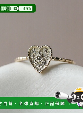 1h可退 日本直邮cui-cui 女士 K10YG 黄金 钻石 心形 戒指 0.05ct