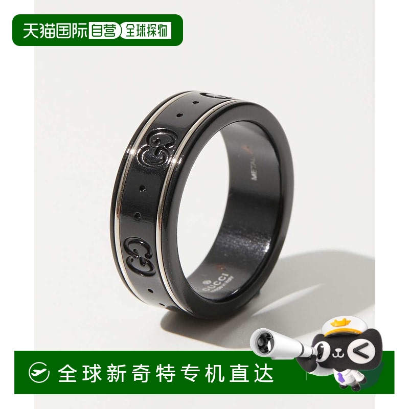 日本直邮GUCCI 225985 I19A1 戒指 ICON 细带 18KT 白金和合成刚