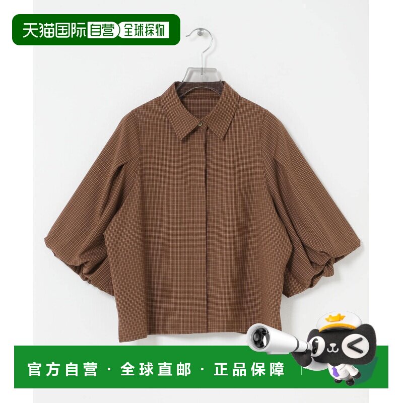 URBAN RESEARCH 女装 细格纹泡泡袖衬衫 UR263302【付后1h可退】