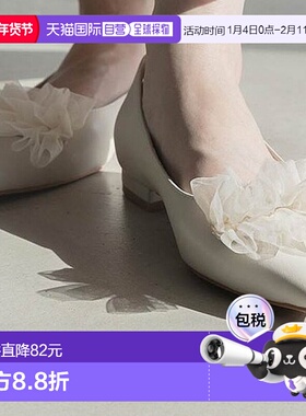 日本直邮RANDA 3E 2WAY 褶边平底女鞋 RA041BW016167 黑色单鞋