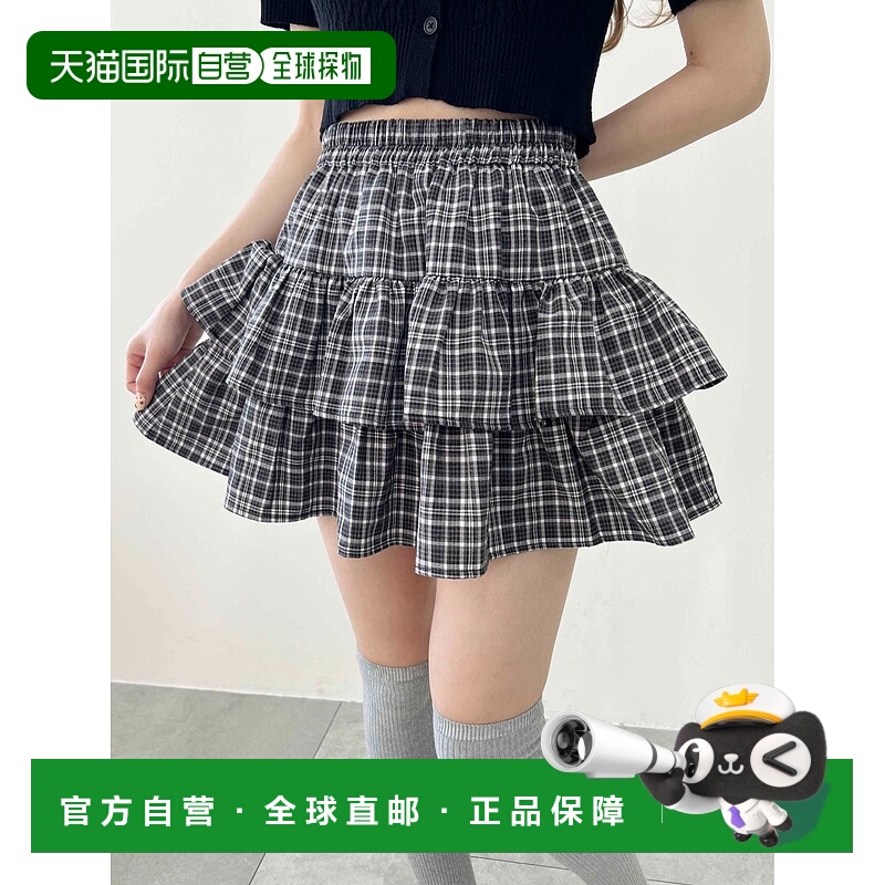 1h可退 日本直邮PHILLY 女士迷你格纹荷叶边短裙 PWCK25SS021