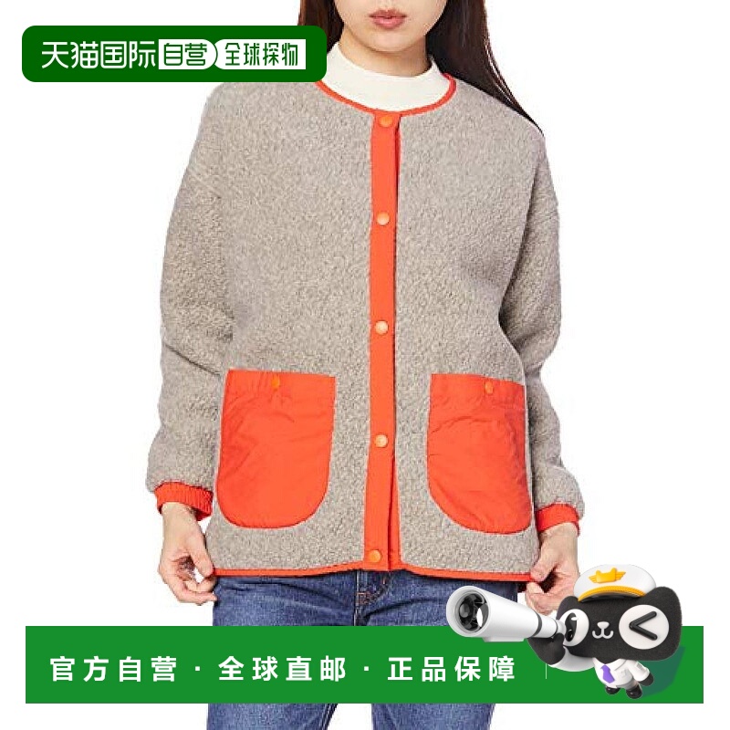 【日本直邮】Mizuno美津浓 运动摇粒绒双面穿夹克 米色/橘  S潮流