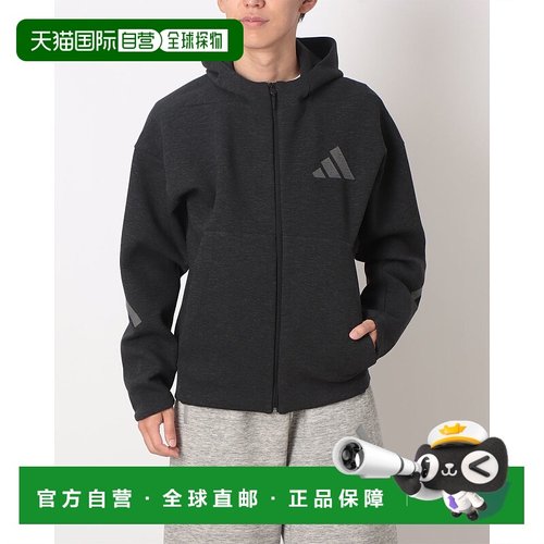 日本直邮阿迪达斯男士 ZNE Premium 全拉链连帽衫 (JM6055) 黑色