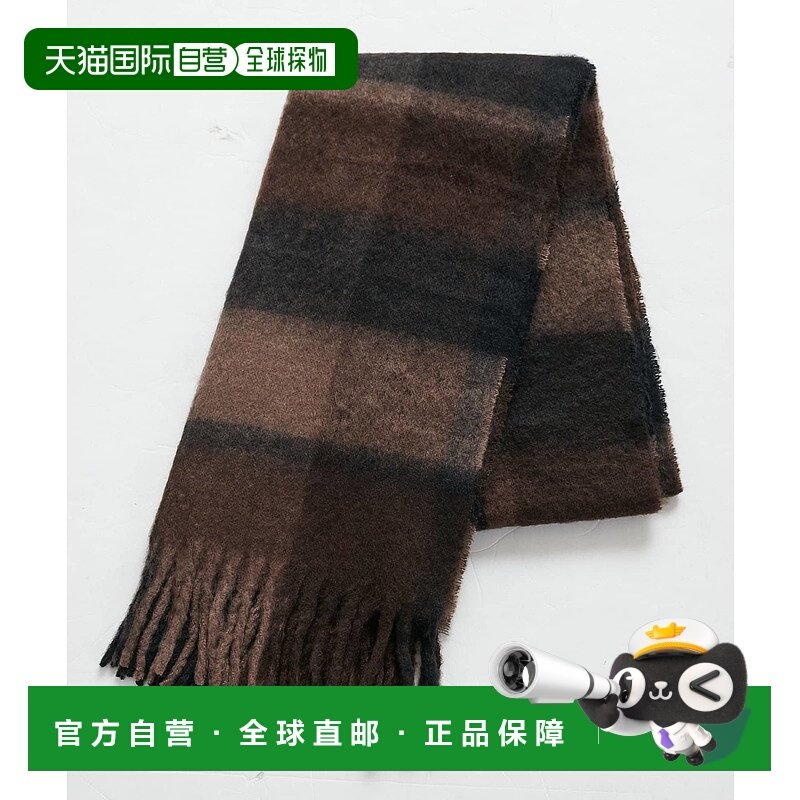 1h可退 日本直邮Discoat 男女同款 环形纱线立体格纹围巾 DPZ2052