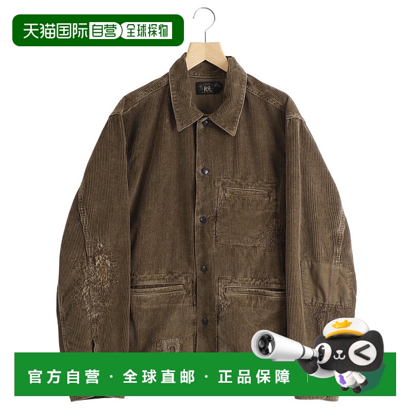 1h可退 日本直邮Double RL男装宽松复古棉质灯芯绒长袖衬衫半拉链