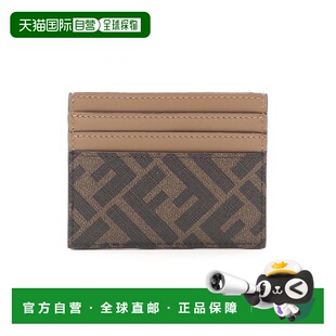 日本直邮中古Fendi芬迪男S级99新card case卡包牛皮卡包棕色