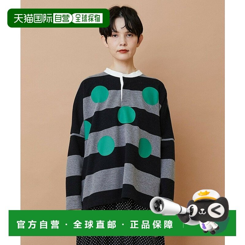 1h可退 日本直邮FRAPBOIS男女同款宽松落肩长袖圆领T恤 半透明波