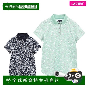 C25134207 日本直邮Callaway 衫 女士花卉印花短袖 高尔夫服 Polo
