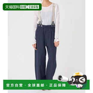 1h可退 日本直邮IENA 亚麻混纺背带裤吊带工装裤阔腿裤休闲裤