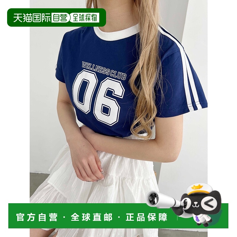 1h可退 日本直邮PHILLY女士简约数字线条T恤 PWC25SS051新款刺绣