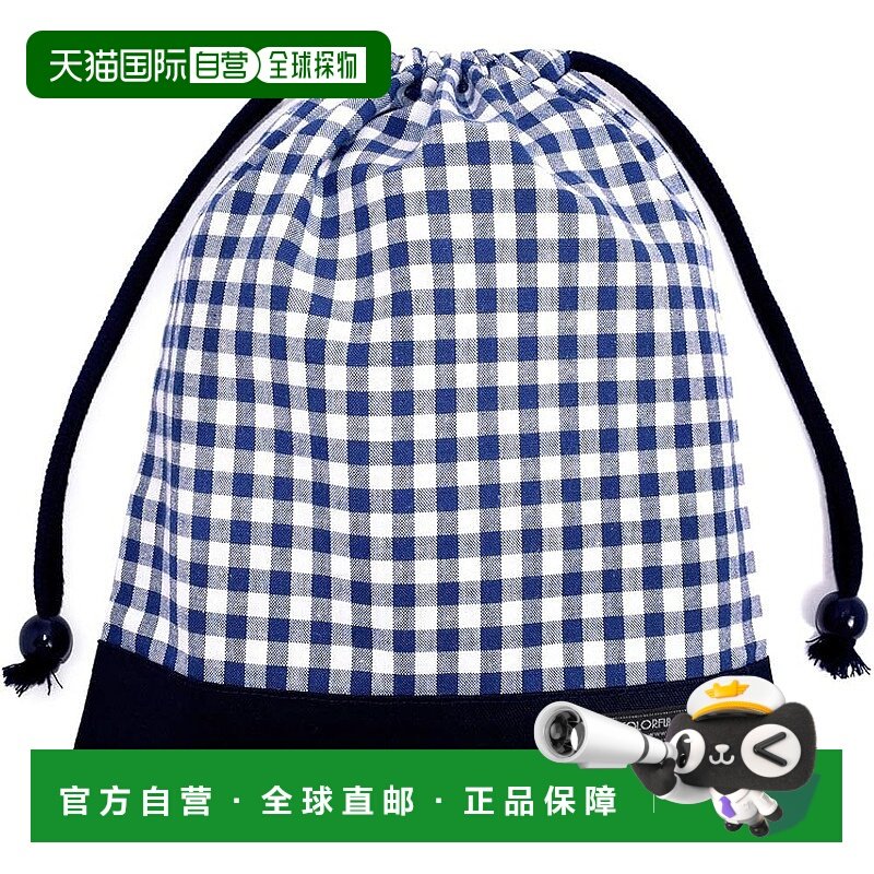 【日本直邮】Colorful Candy Style 抽绳袋 大格纹 蓝色 N7006200