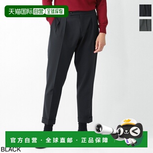 日本直邮Berwich 男士双褶羊毛休闲裤 Scotch GT1442X 黑色 采用