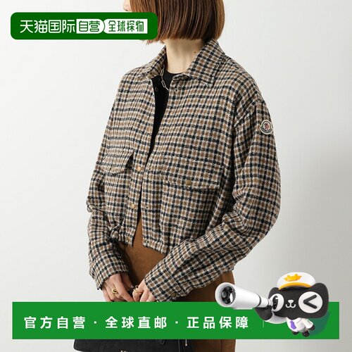 日本直邮MONCLER 夹克 2F00019 598XC 女士格纹羊毛混纺衬衫长袖