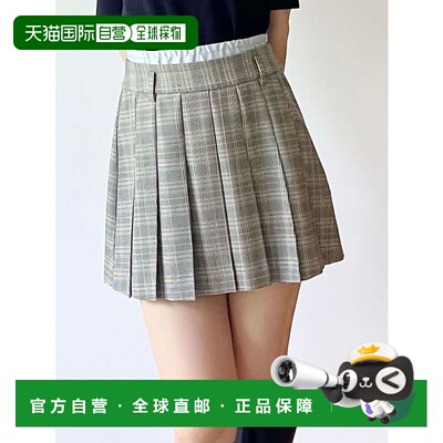 1h可退 日本直邮MERCURYDUO女装秋季格纹褶皱迷你裙 002550801201