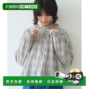 savon 女装 复古细格纹 1h可退 全棉宽松衬衫 日本直邮bulle